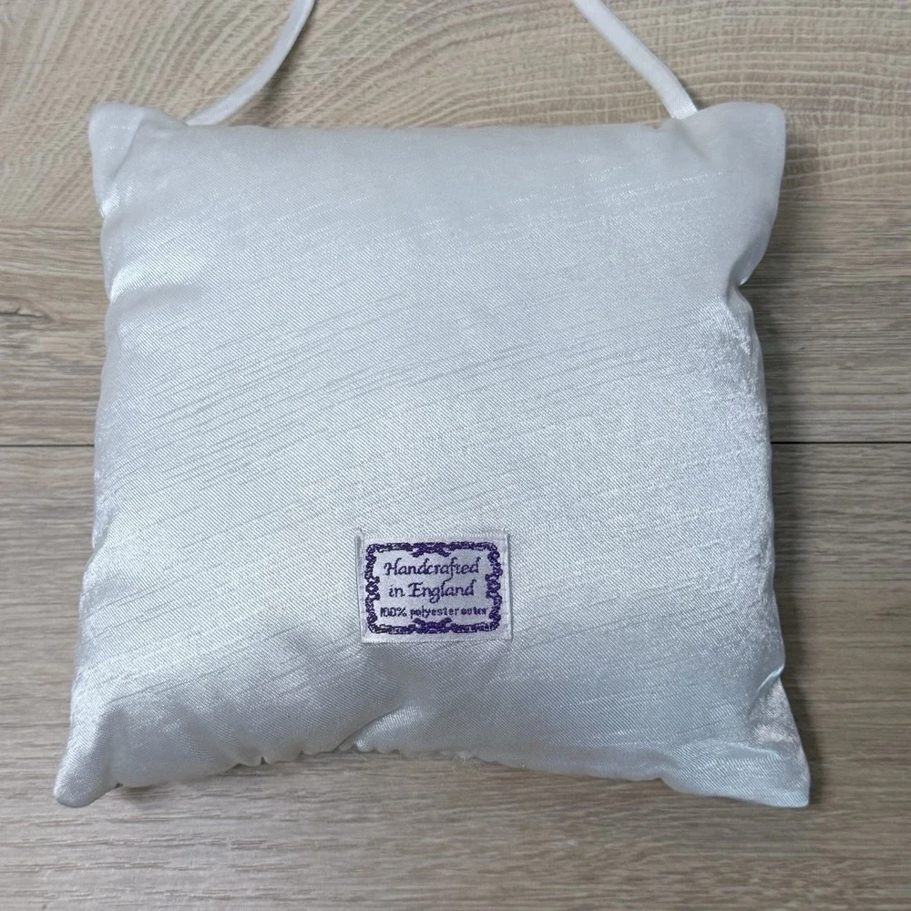 Handcrafted England Friends Were Flowers Hanging Pillow Embroidered Keepsake